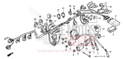 WIRE HARNESS (CB750F2) CB750F2S de 1995